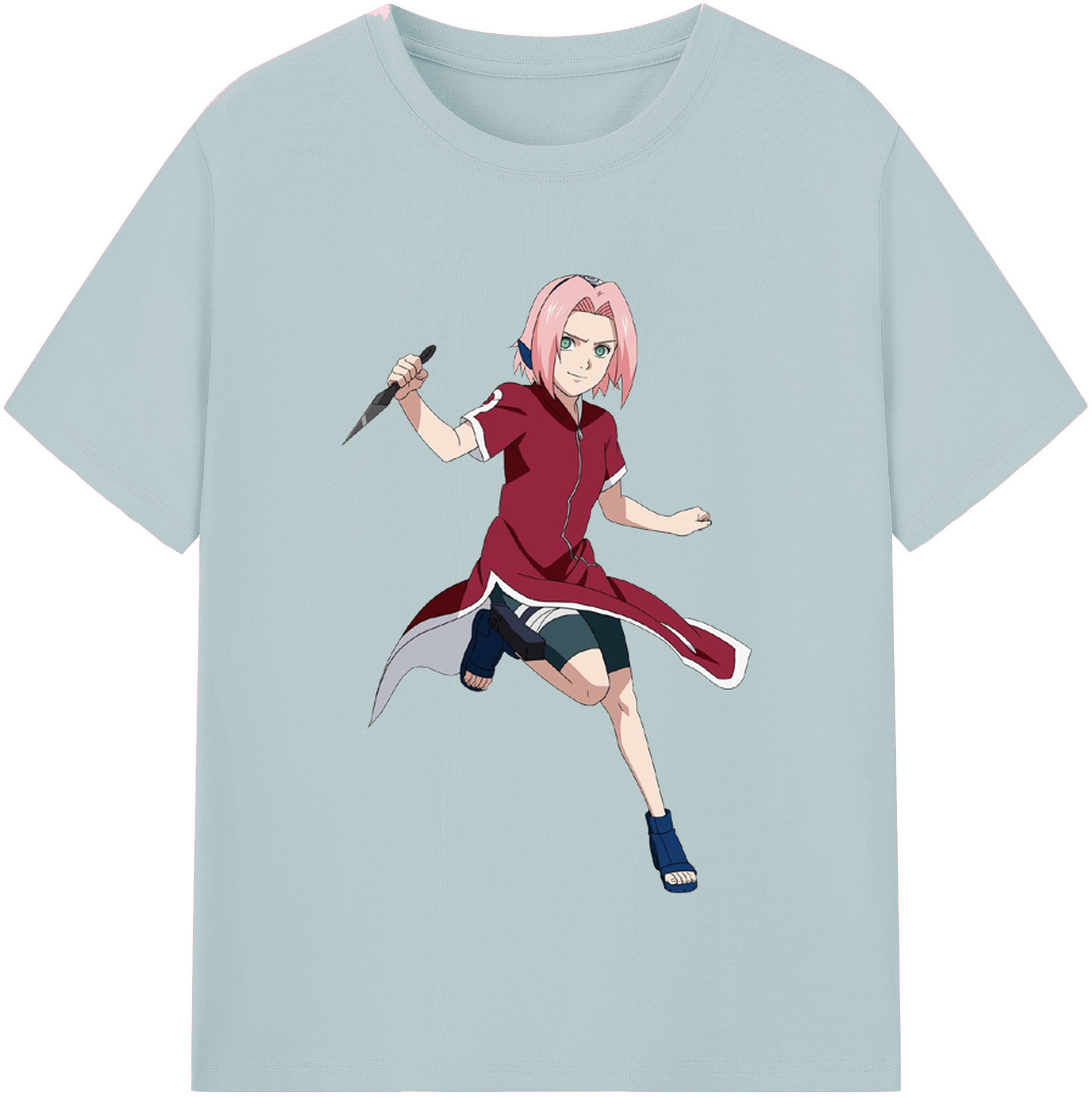 （画像用） NARUTO -ナルト- 春野サクラ Haruno Sakura 綿100％半袖Tシャツ（フロントプリント）